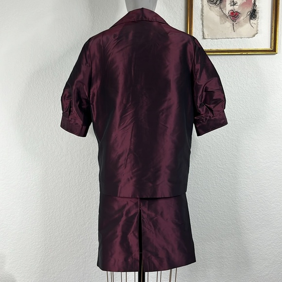 Lafayette 148 Metallic Taffeta Mother of the Bride Cocktail Evening 3 Pc Suit - Picture 9 of 14